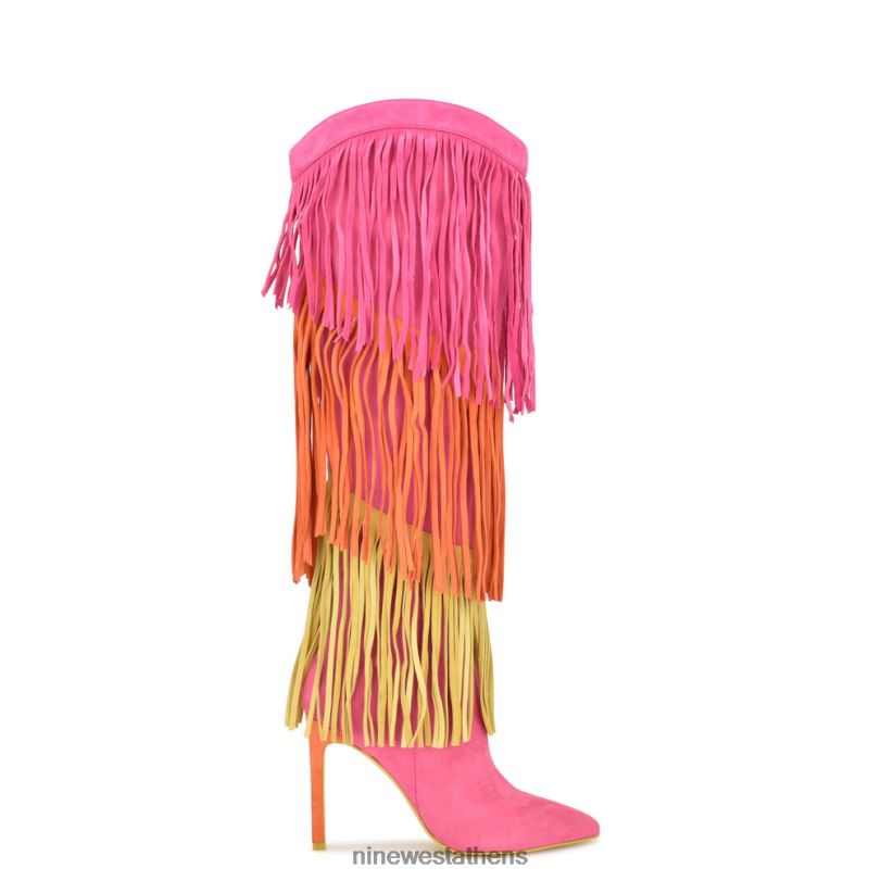 ροζ/πορτοκαλί/κίτρινο σουέτ